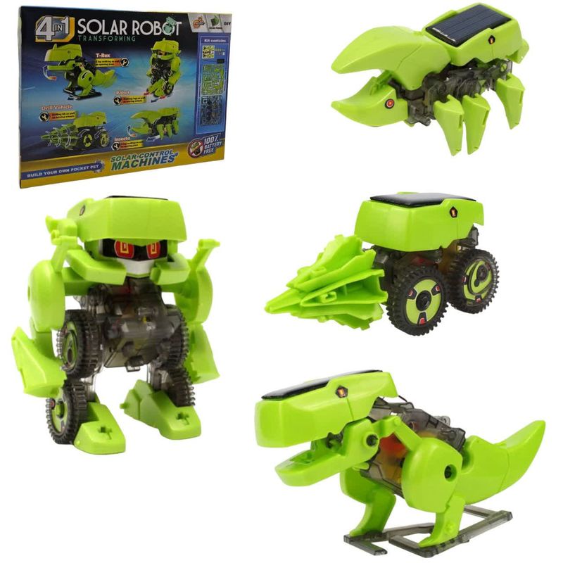 کیت آموزشی ناب سل مدل ربات سولار خورشیدی 4 کاره کد solar robot transforming 4in1