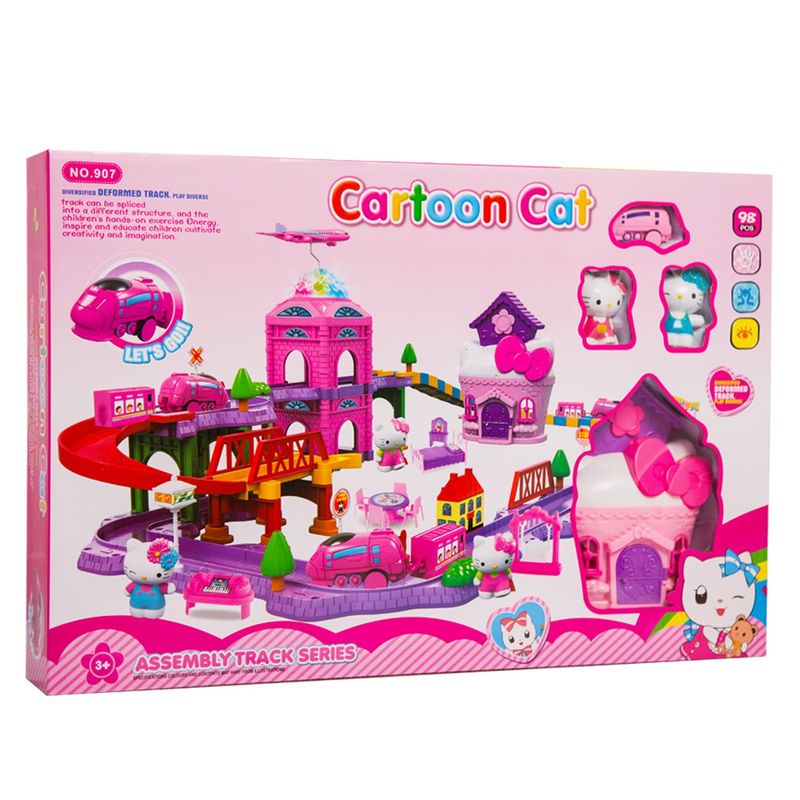 کیت قطار اسباب بازی هلوکیتی مدل cartoon cat