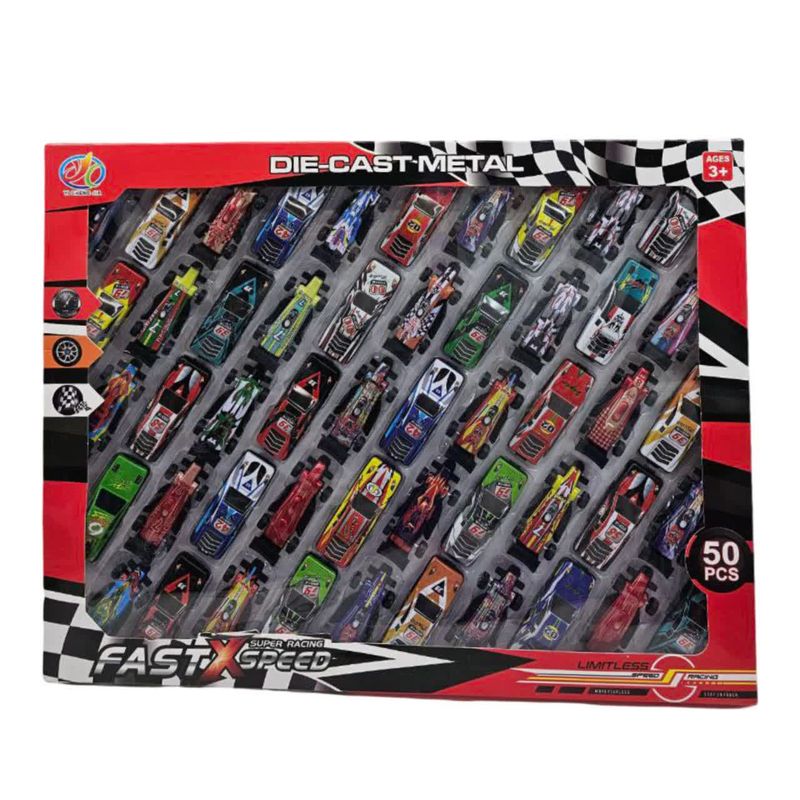 کیت ماشین بازی ناب سل مدل فلزی اسپرت رالی 50 عددی fast speed super racing 50 pcs
